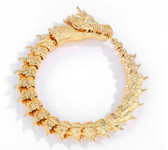 Dominant Dragon Bracelet for Men in Gold (One Piece)