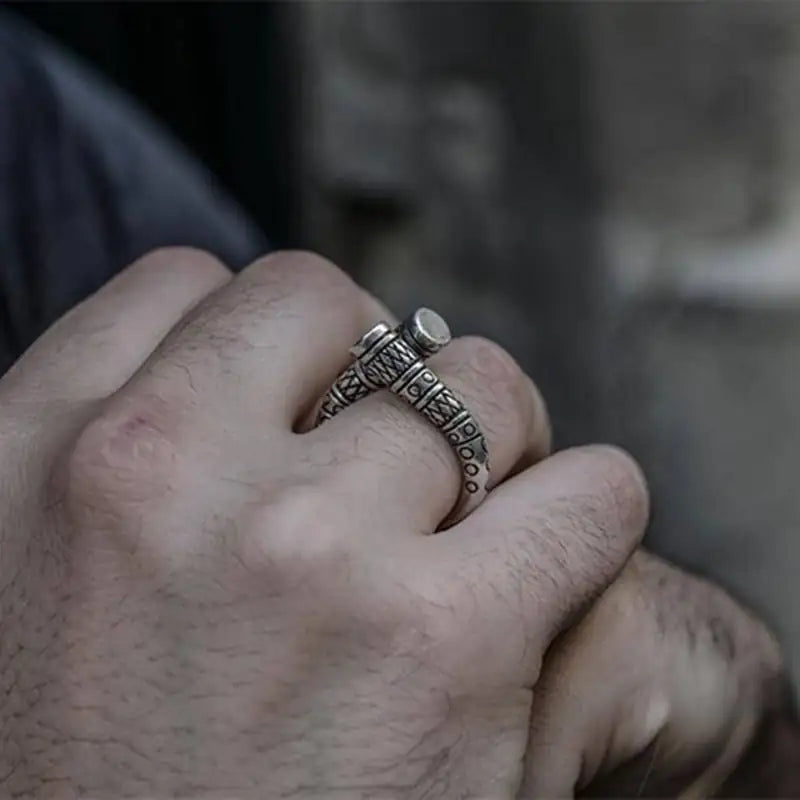 Vintage Vikings Totem Adjustable Ring for Men