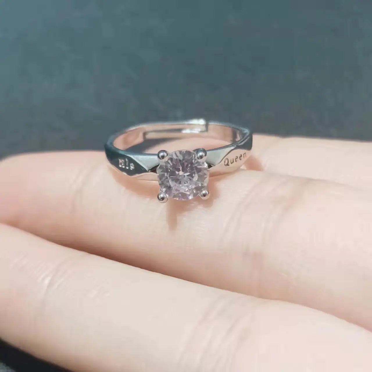 Open Mouth White Gold Plated Couple Rings for Him & Her