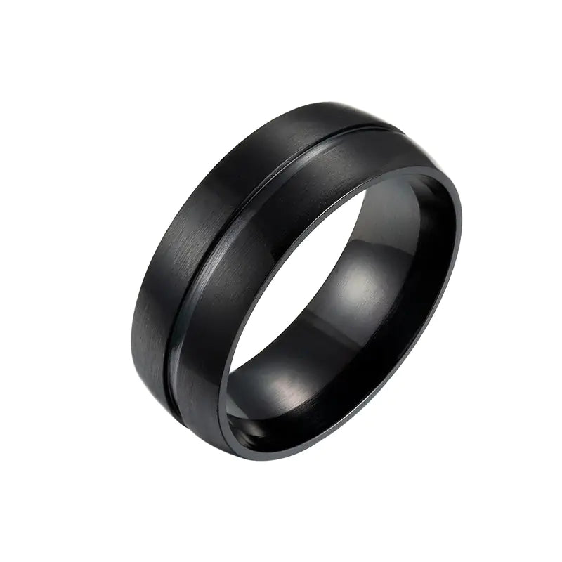 Black Stainless Steel Ring for Men