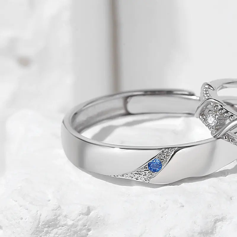 Couple Rose Sterling Silver Ring for Men and Women