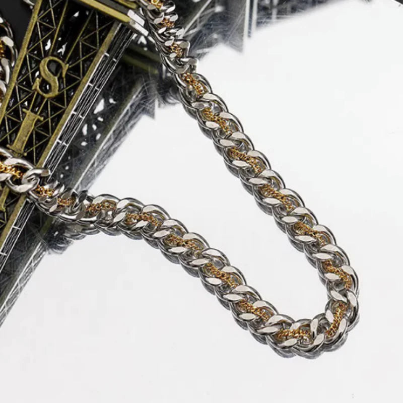 Titanium Steel Gold Cuban Necklace for Men - Trendy Design