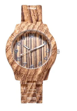 Couple Fashion Quartz Watches with Wood Grain Design