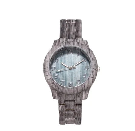 Couple Fashion Quartz Watches with Wood Grain Design