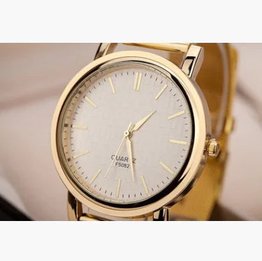 Gold Mesh Alloy Electronic Watch for Men and Women