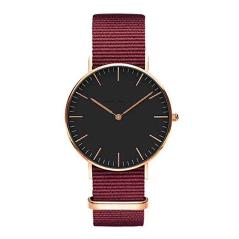 Logo Steel Band Quartz Watch for Men - Slim Rose Gold