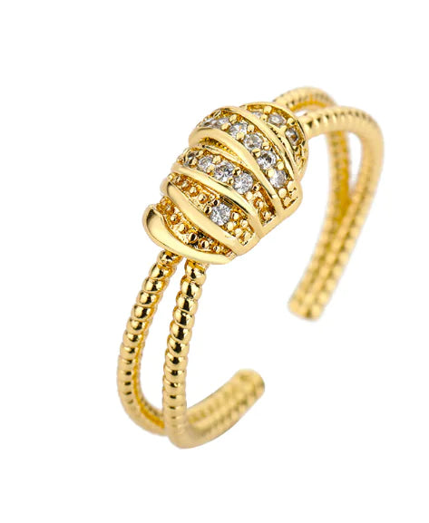 Zircon Cross Wrap Rings for Women in Stainless Steel