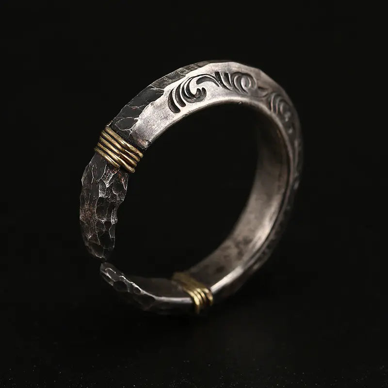 Vintage Thai Silver Ring for Men - Aggressive Style