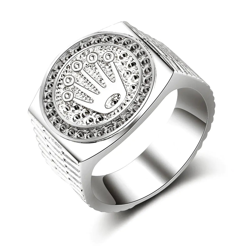 Hip Hop Crown Ring for Men and Women - Gold Plated