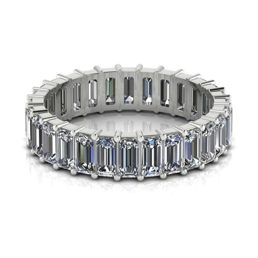 Fashionable Women's Platinum Zirconia Couple Rings