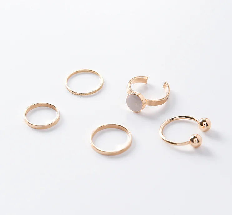 Geometric Ring Set for Women - Versatile Finger Rings