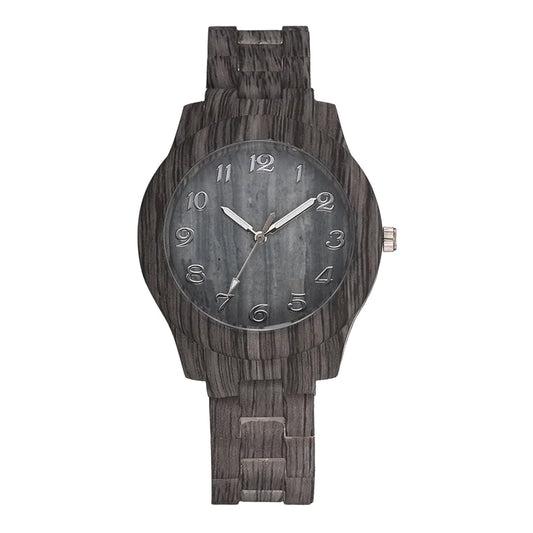 Couple Fashion Quartz Watches with Wood Grain Design