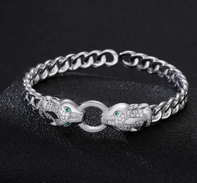 Leopard Diamond Rose Gold Ring Bracelet