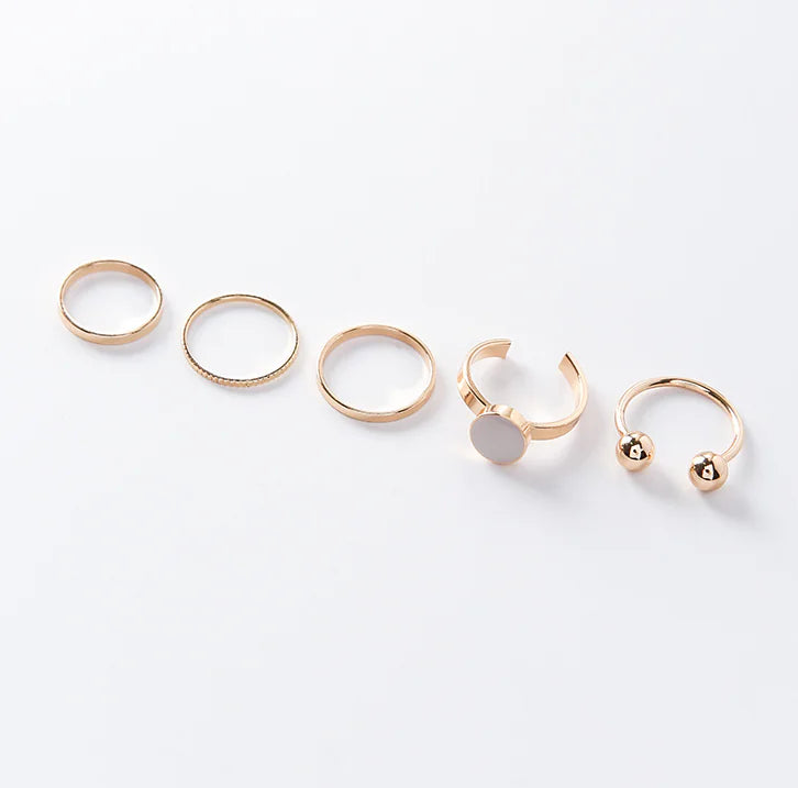 Geometric Ring Set for Women - Versatile Finger Rings