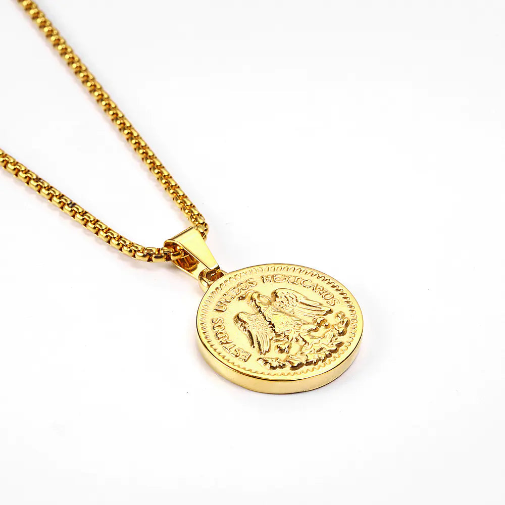 50 Peso Gold Coin Pendant Necklace for Men and Women