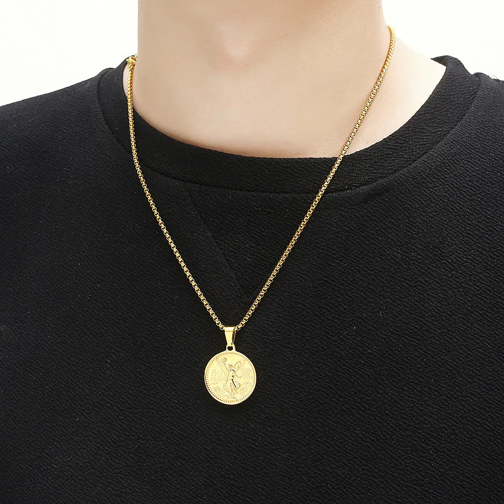 50 Peso Gold Coin Pendant Necklace for Men and Women