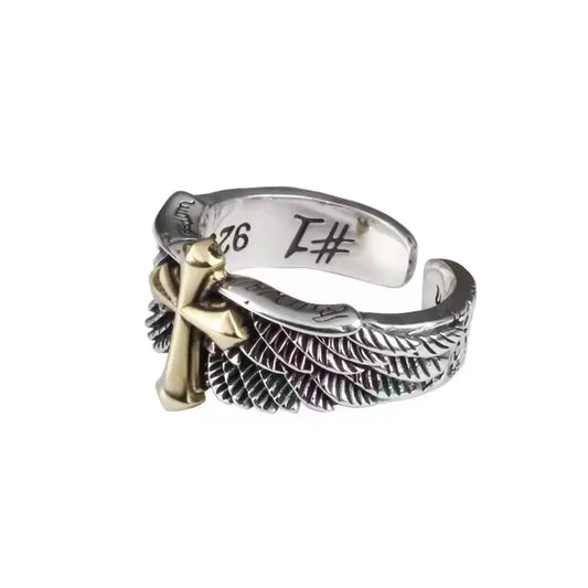 Vintage Cross Wing Rings for Men and Women