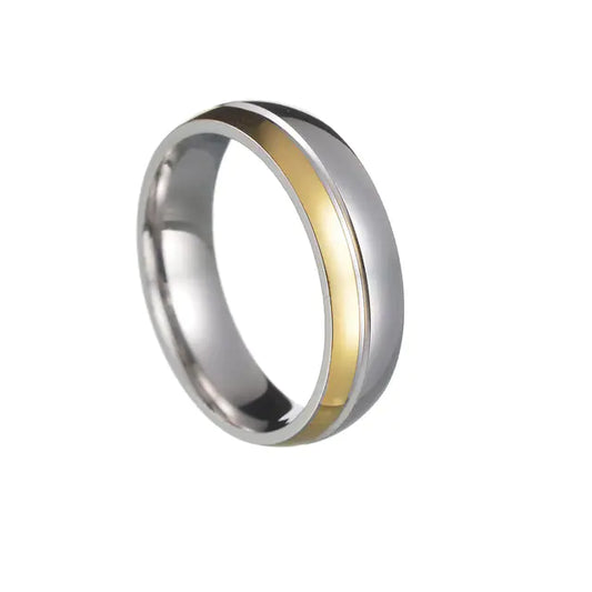 Two-Color Stainless Steel Couple Rings for Engagement
