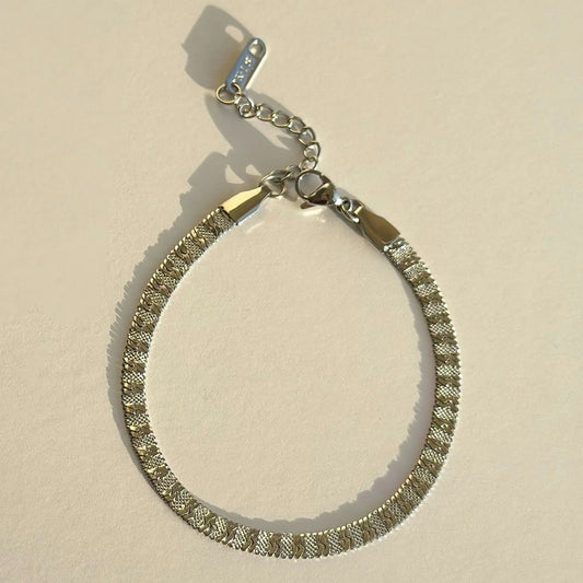 Embossed Gold and Silver Bracelet Set