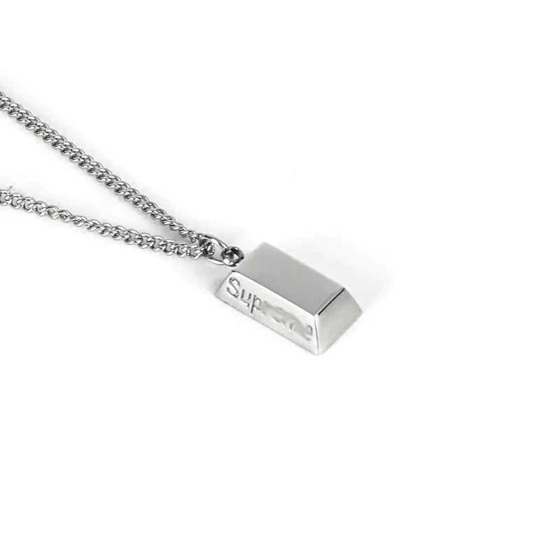 Trendy Gold Brick Pendant Necklace for Men and Women