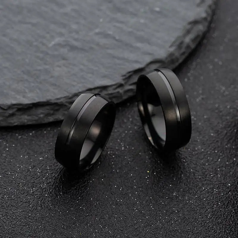 Black Stainless Steel Ring for Men