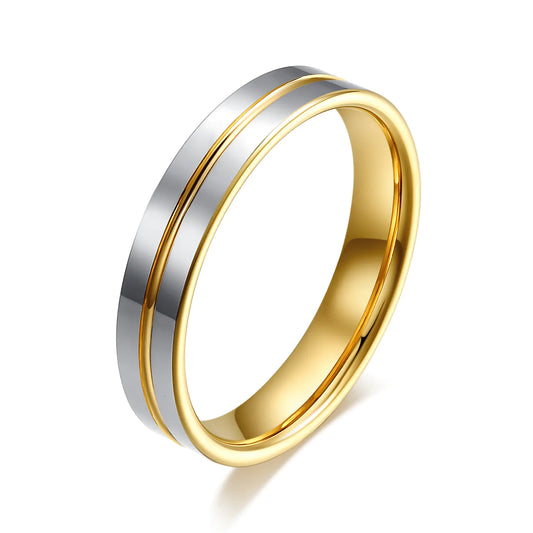 18K Tungsten Gold Ring Pair for Men and Women