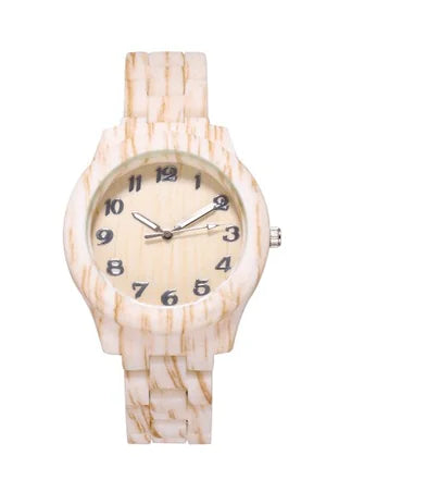 Couple Fashion Quartz Watches with Wood Grain Design