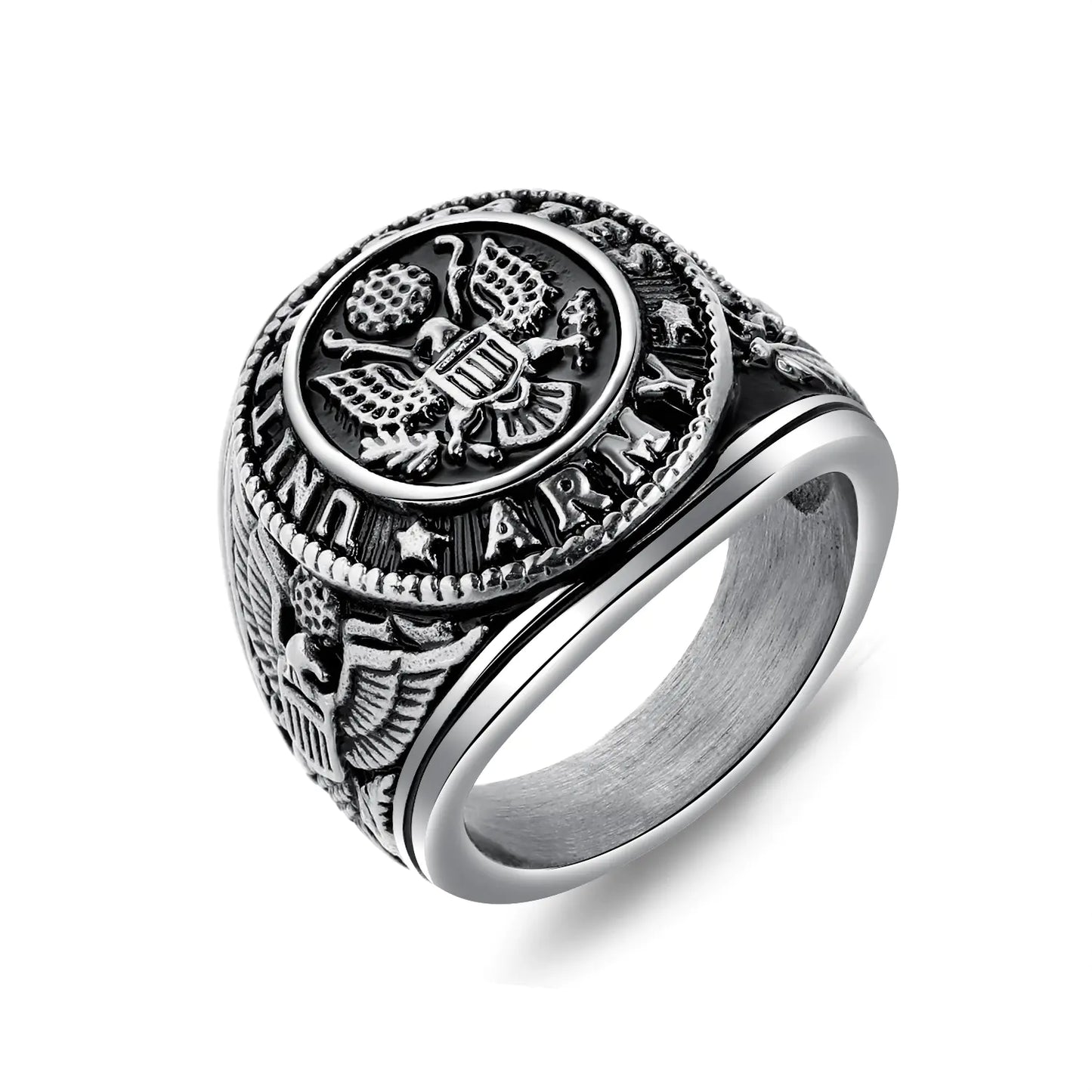 Gold Military Eagle Ring for Men - Stainless Steel