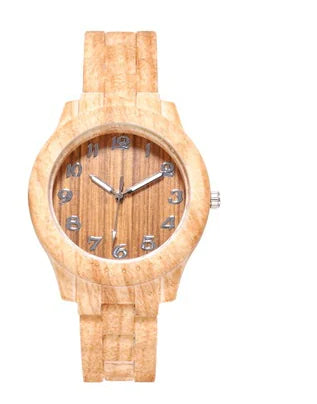 Couple Fashion Quartz Watches with Wood Grain Design