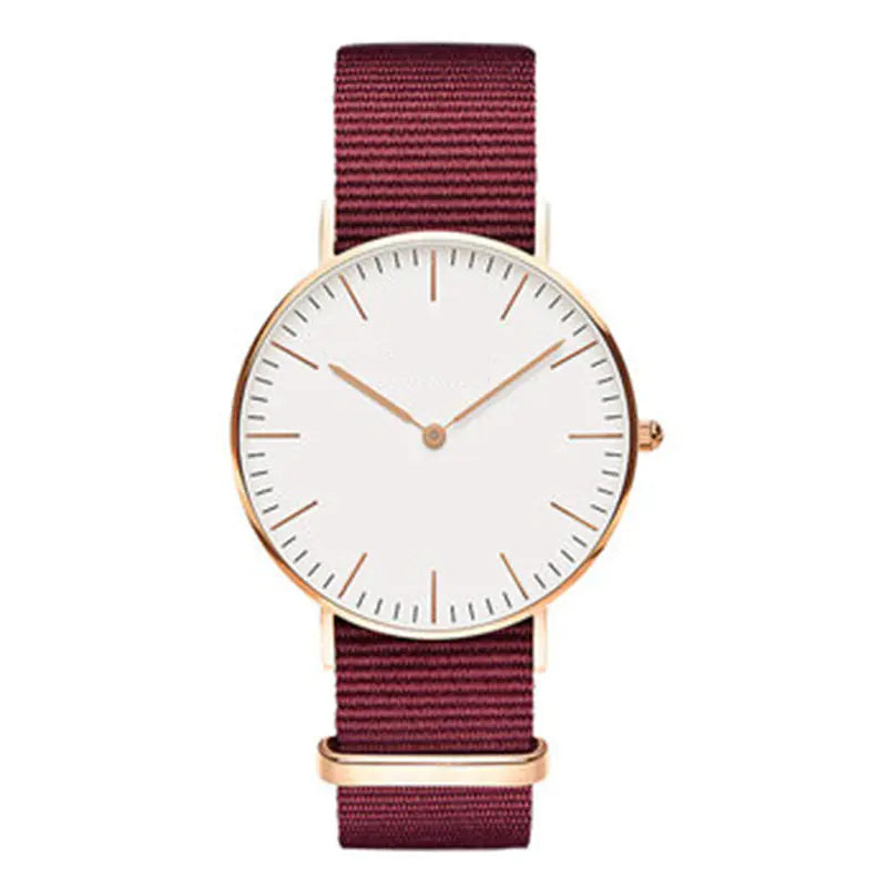Logo Steel Band Quartz Watch for Men - Slim Rose Gold