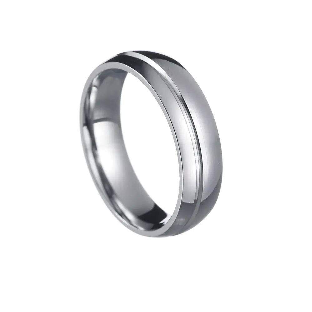 Gold Two Tone Diamond Inlaid Titanium Steel Ring for Men