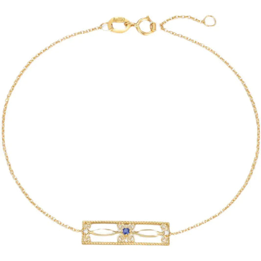 S925 Sterling Silver Gold-Plated Quadrilateral Bracelet