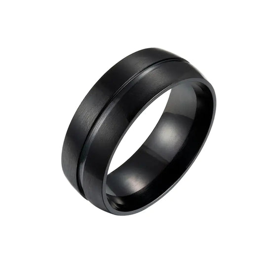 Black Stainless Steel Ring for Men