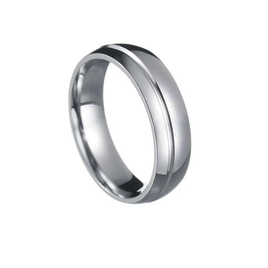 Gold Two Tone Diamond Inlaid Titanium Steel Ring for Men
