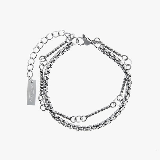 Double Layer Titanium Steel Bracelet for Men